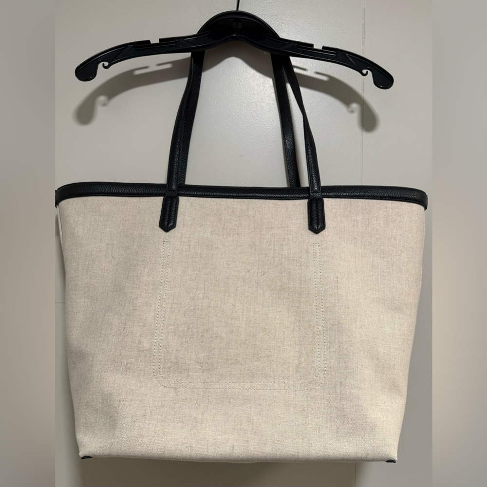 Toteme Canvas Travel Tote, Ecru Black - Picture 4 of 7